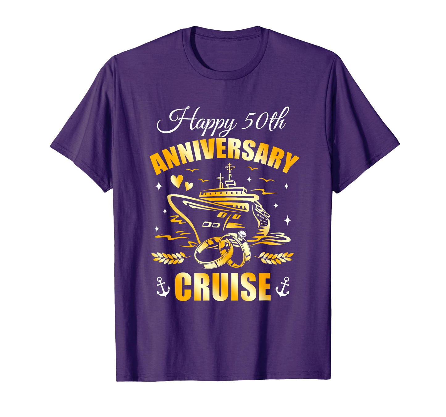 Happy 50Th Anniversary Cruise Wedding Matching Husband Wife T-Shirt