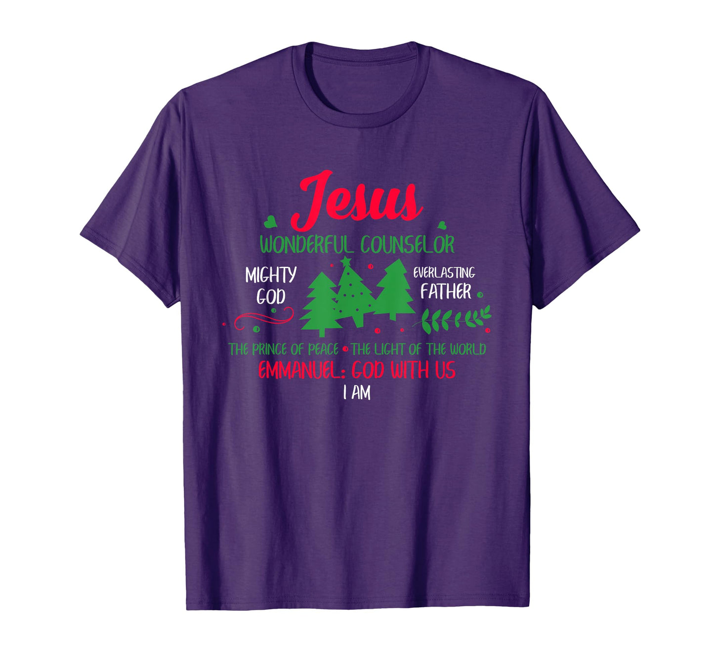 Christian Christmas Bible God With Us Jesus Tree T-Shirt