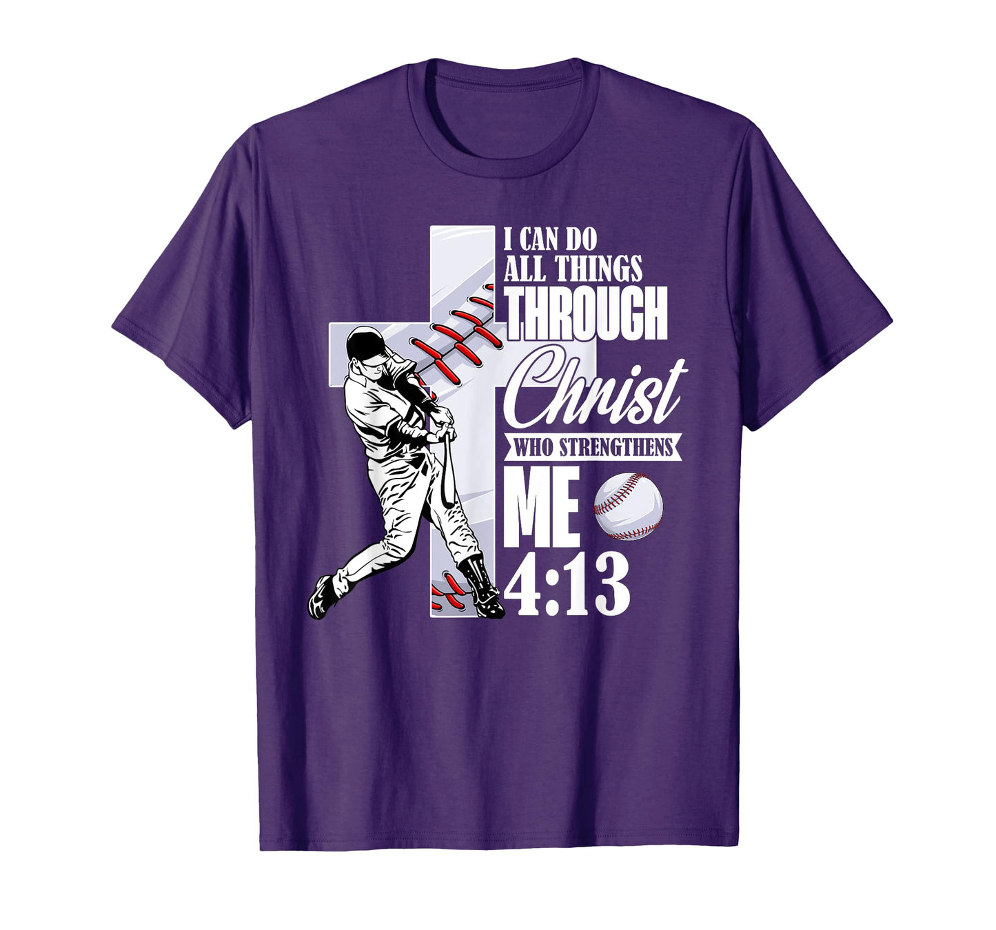 Vintage I Can Do All Things Through Christ Baseball Player T-Shirt
