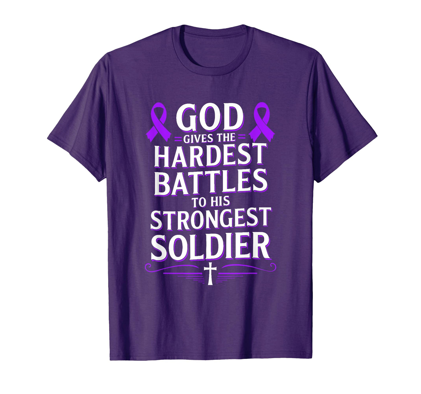 God Gives Hardest Battle Gynecologic Cancer Awareness T-Shirt