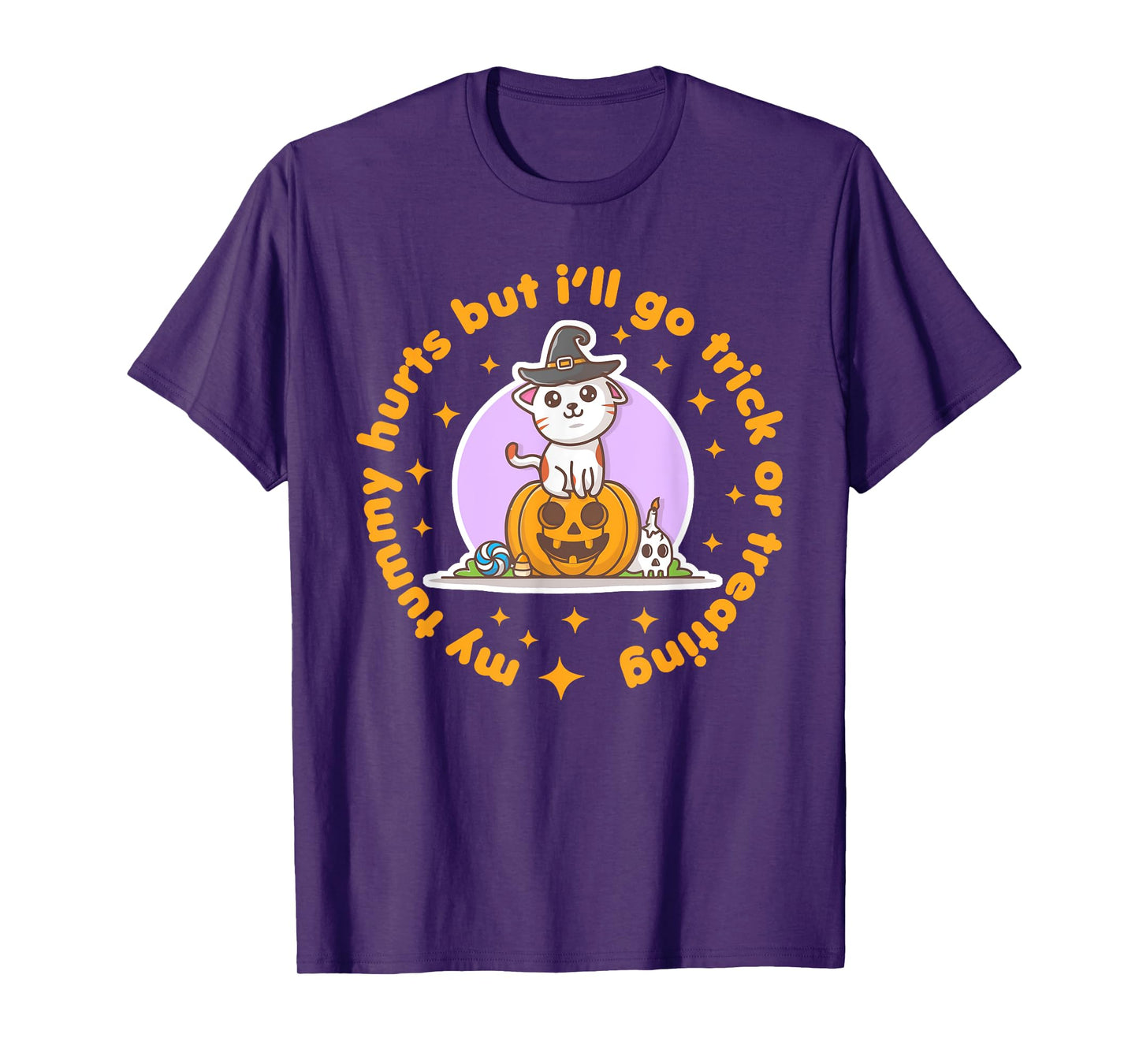 My Tummy Hurts Funny Halloween Cute Kawaii Trick or Treat T-Shirt