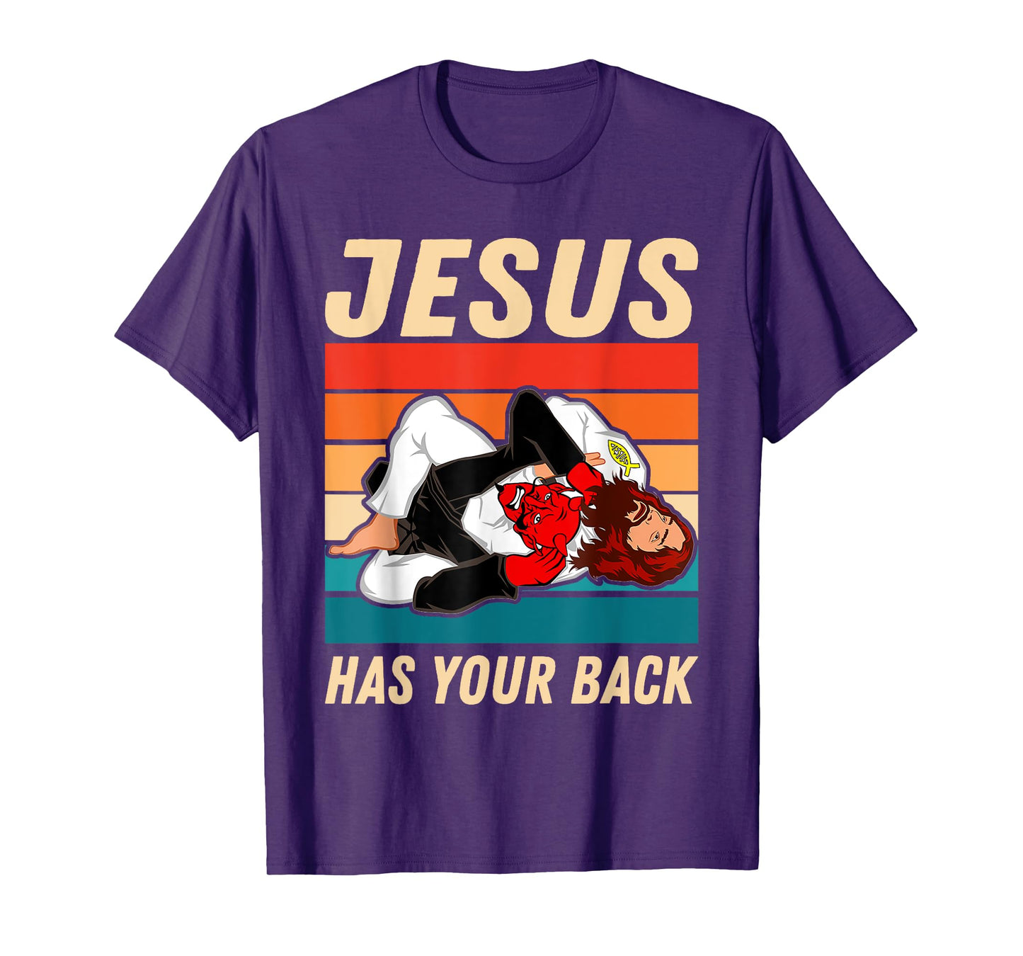 Jiu Jitsu Shirt Jesus Has Your Back TShirt BJJ MMA Jujitsu T-Shirt