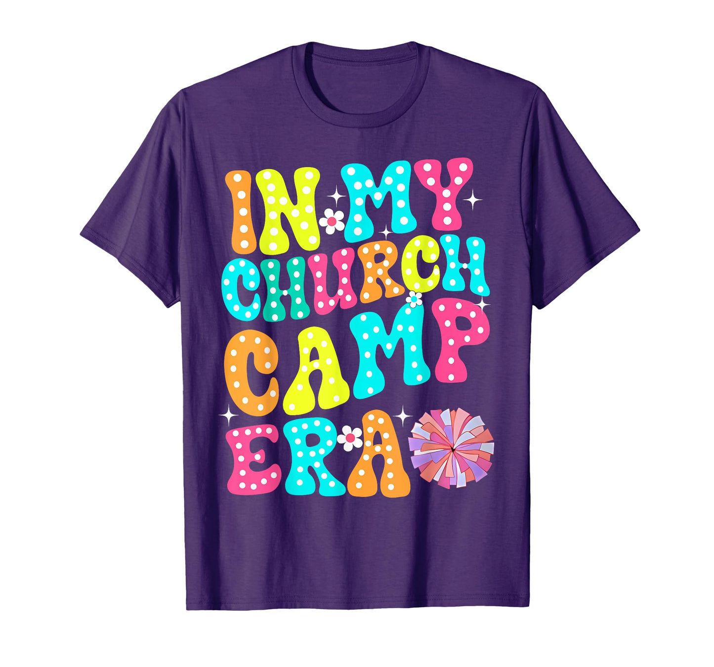 In My Church Camp Era Funny Groovy Summer Camping T-Shirt