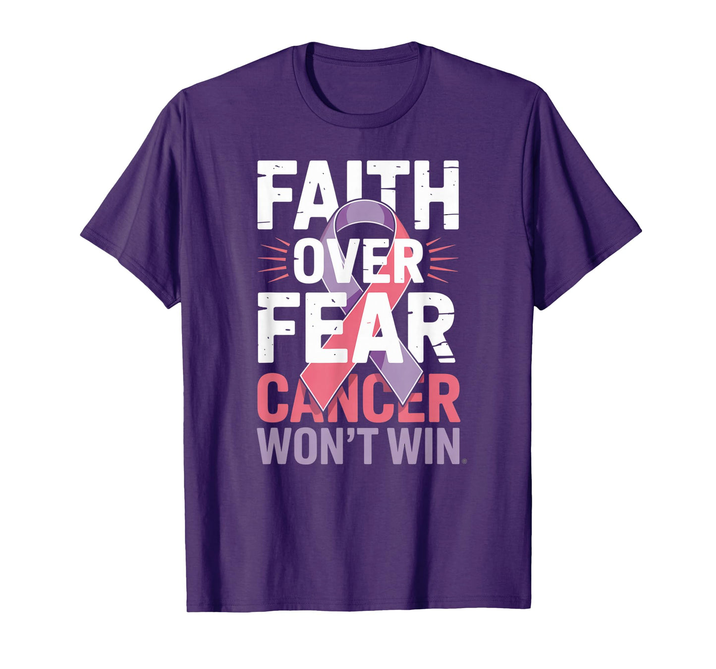 Faith Over Fear Cancer Won't Win Pink Ribbon T-Shirt