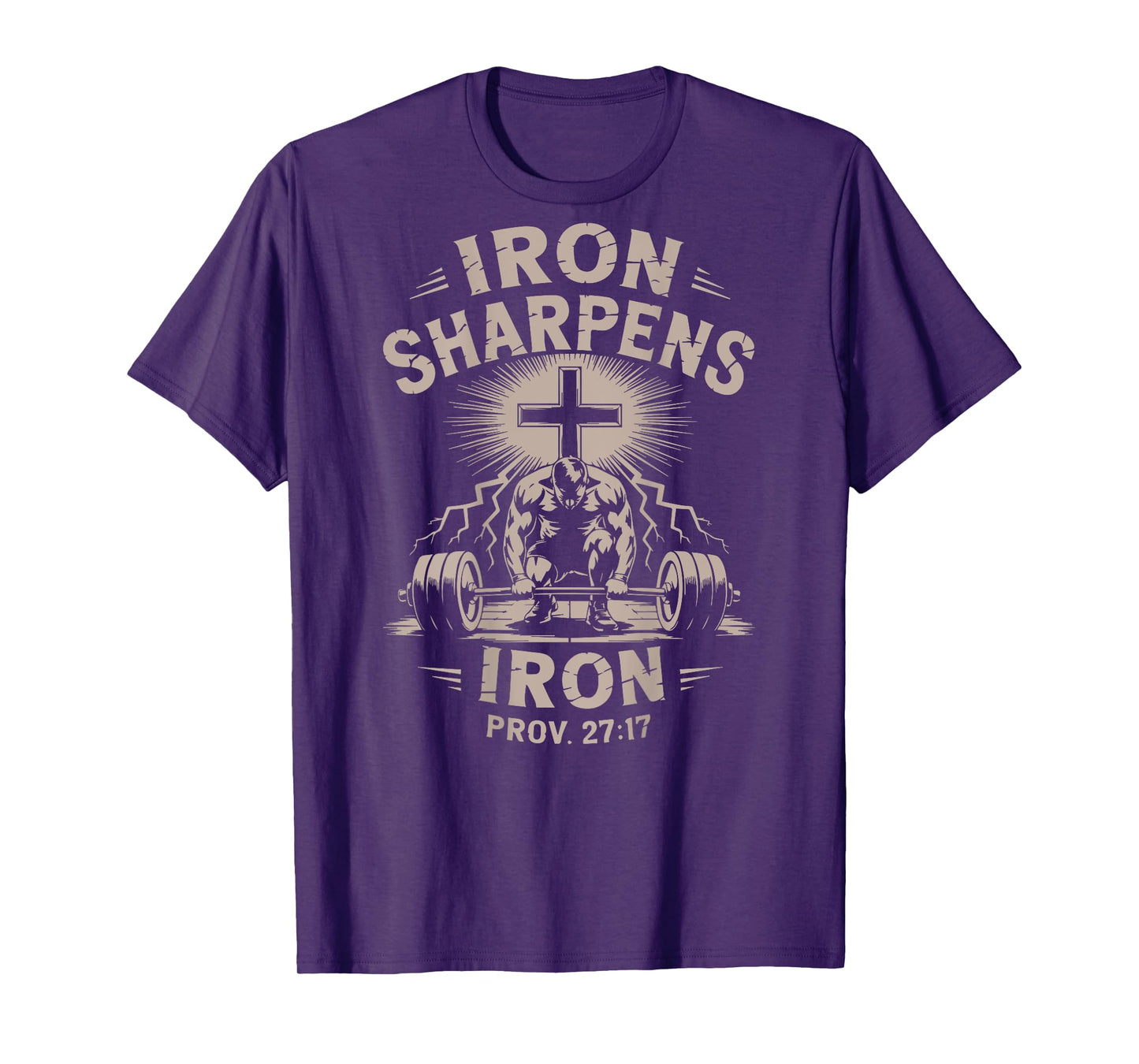 Iron Sharpens Iron Youth Christian Workout Gym Weightlifting T-Shirt