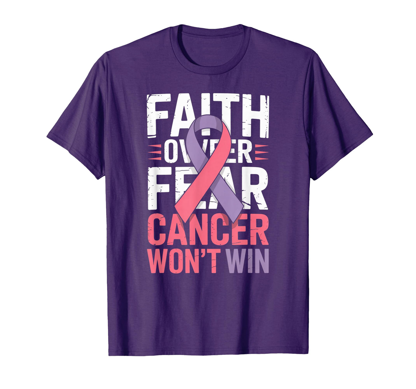 Faith Over Fear Cancer Won't Win Pink Ribbon T-Shirt