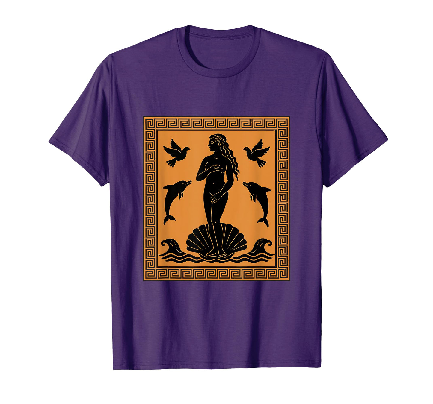 Aphrodite Aesthetic Goddess Dolphins Birds Greek Mythology T-Shirt