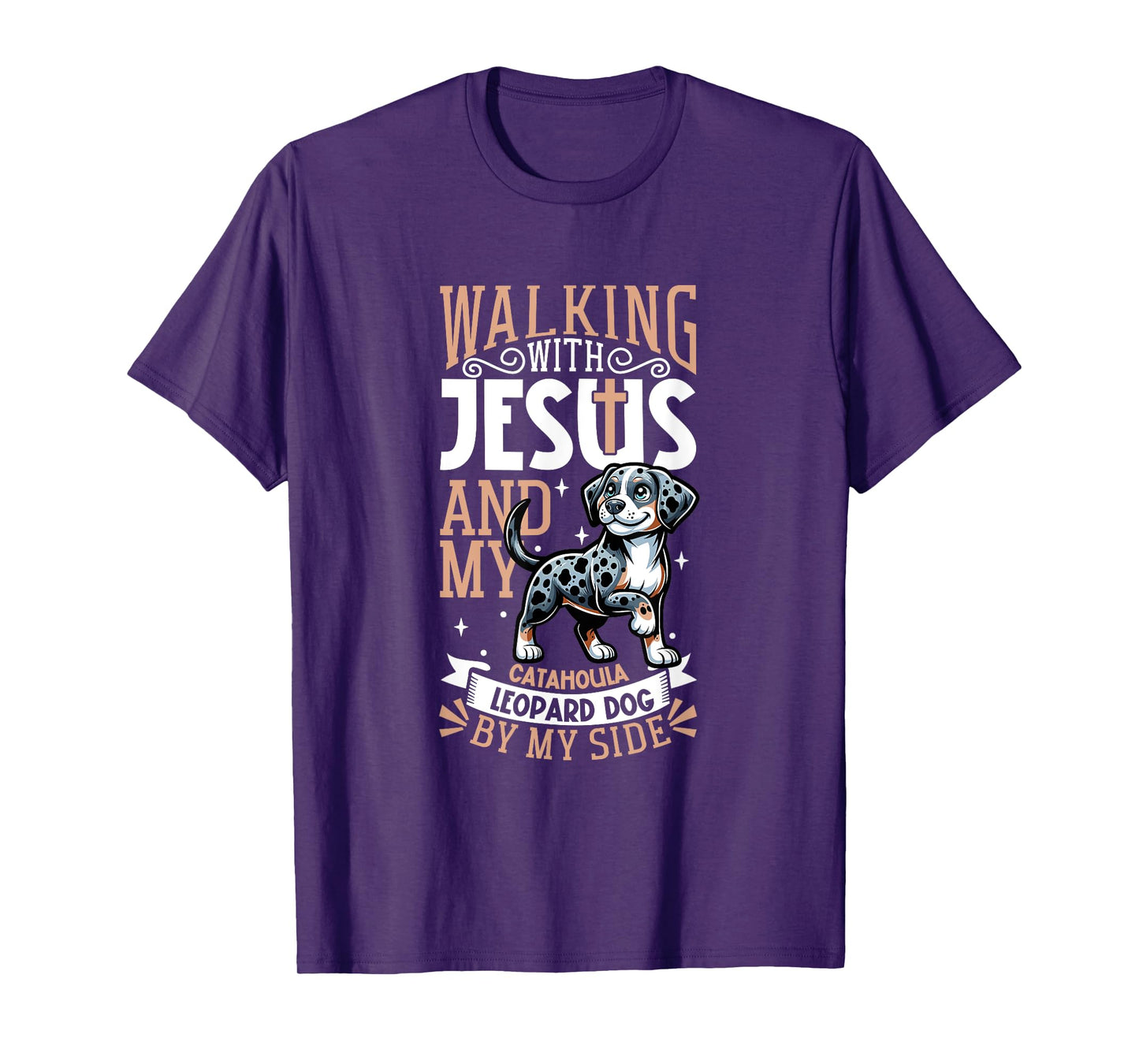 Jesus and dog - Catahoula Leopard Dog T-Shirt