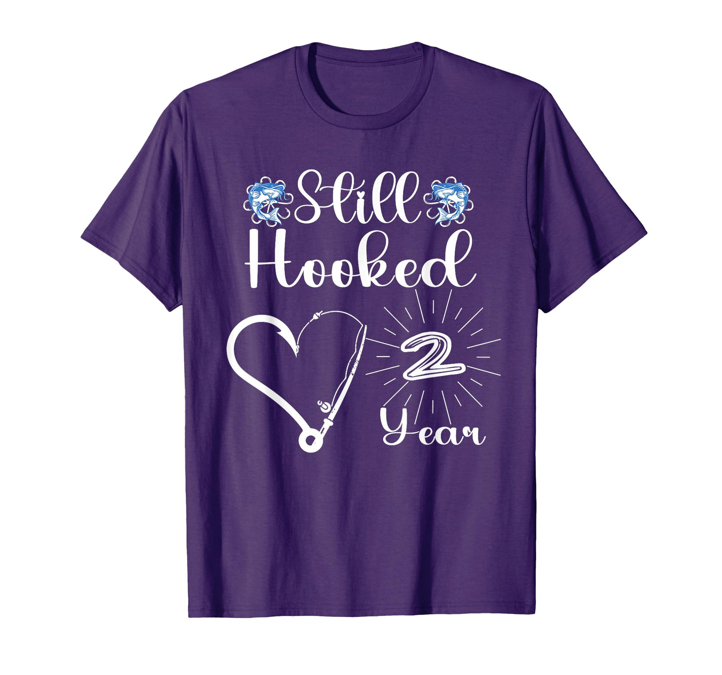 Married 2 Year - Fishing Couple - 2nd Wedding Anniversary T-Shirt