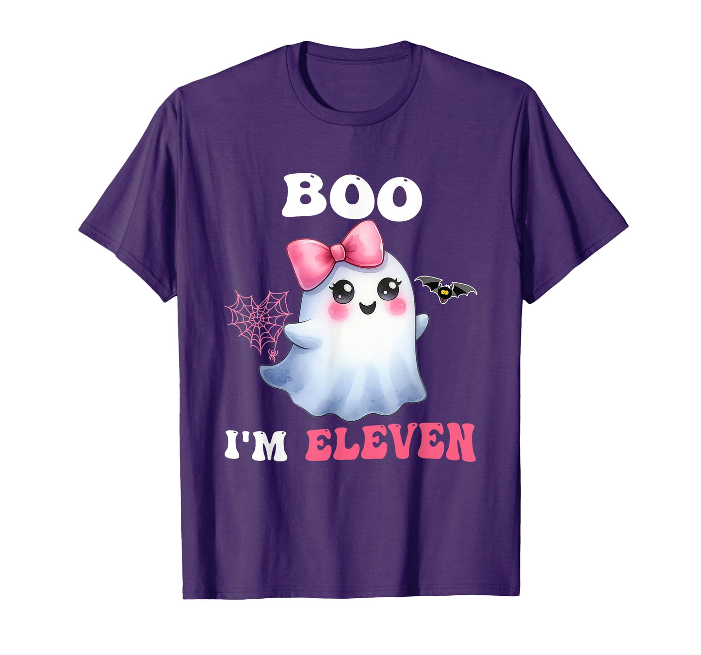 Boo I'm Eleven Cute Ghost 11th Birthday Funny Halloween Girl T-Shirt