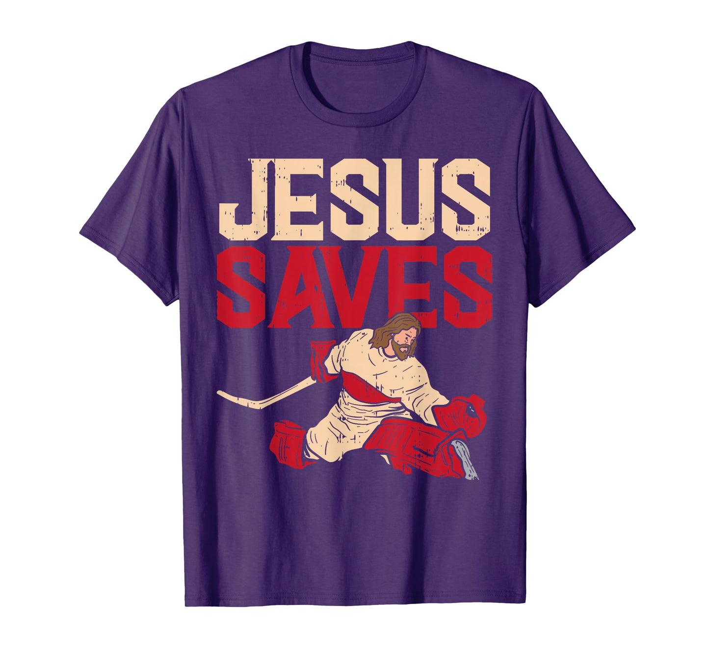Jesus Saves Ice Hockey Goalie Sport Religious Christian Gift T-Shirt
