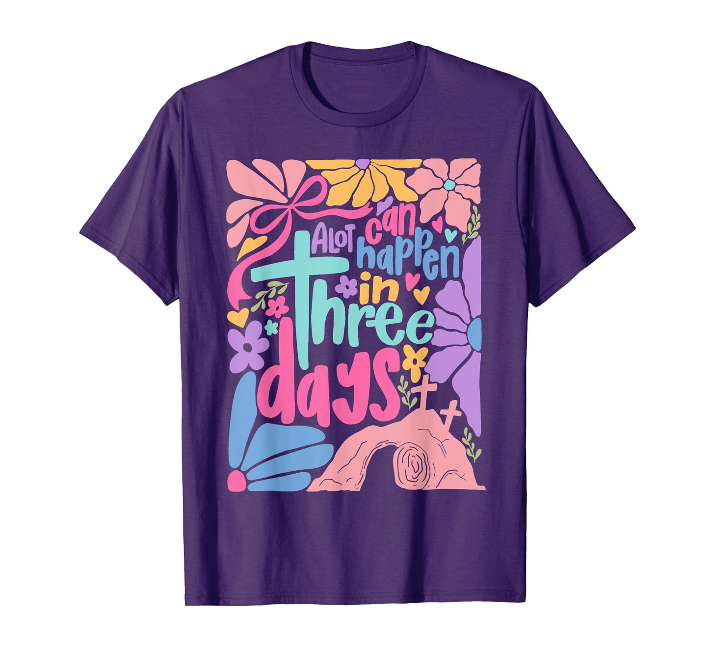 Boho Coquette Alot Can Happen in Three Days Christian Easter T-Shirt