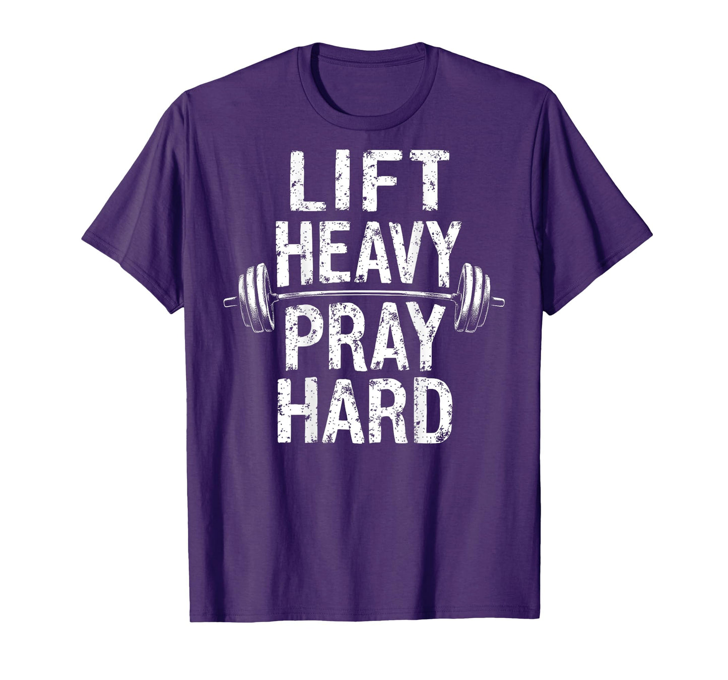 Lift Heavy Pray Hard Jesus Gym Weightlifter Deadlift On Back T-Shirt