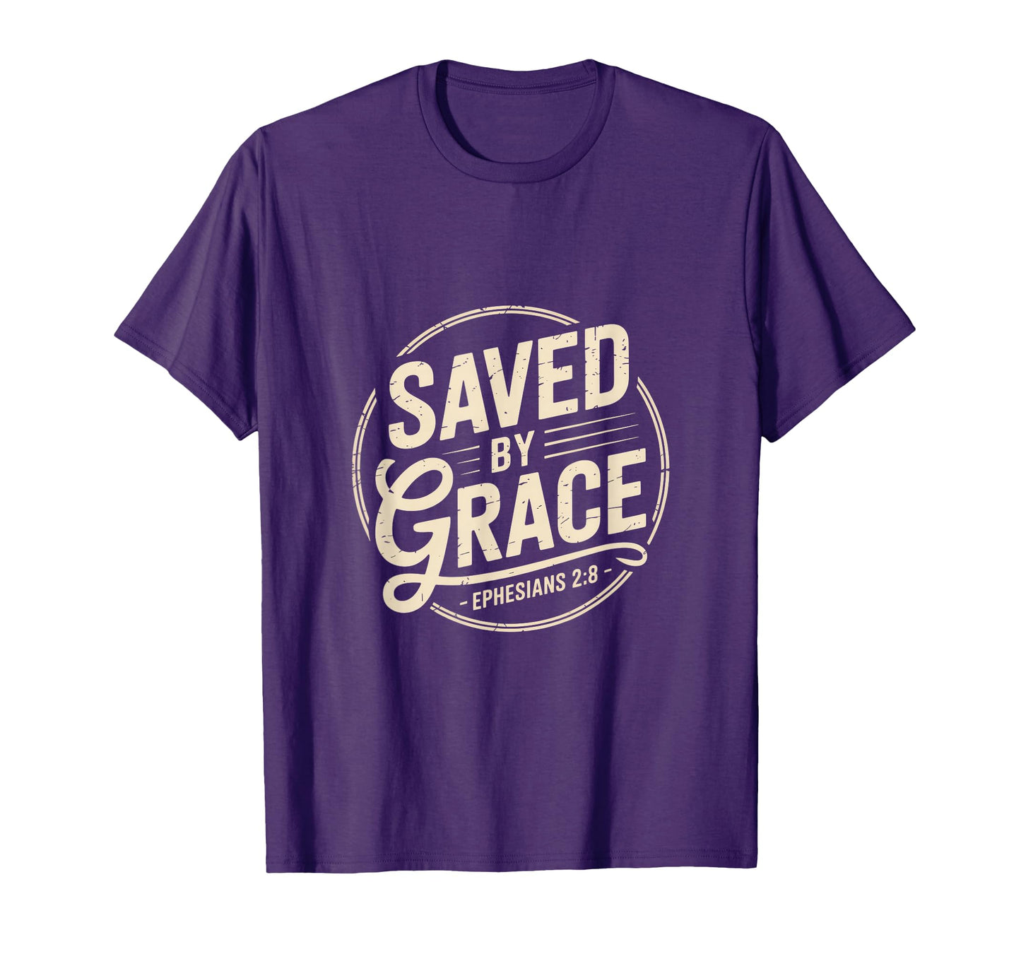 Saved by Grace Ephesians 2 8 Christian Scripture T-Shirt