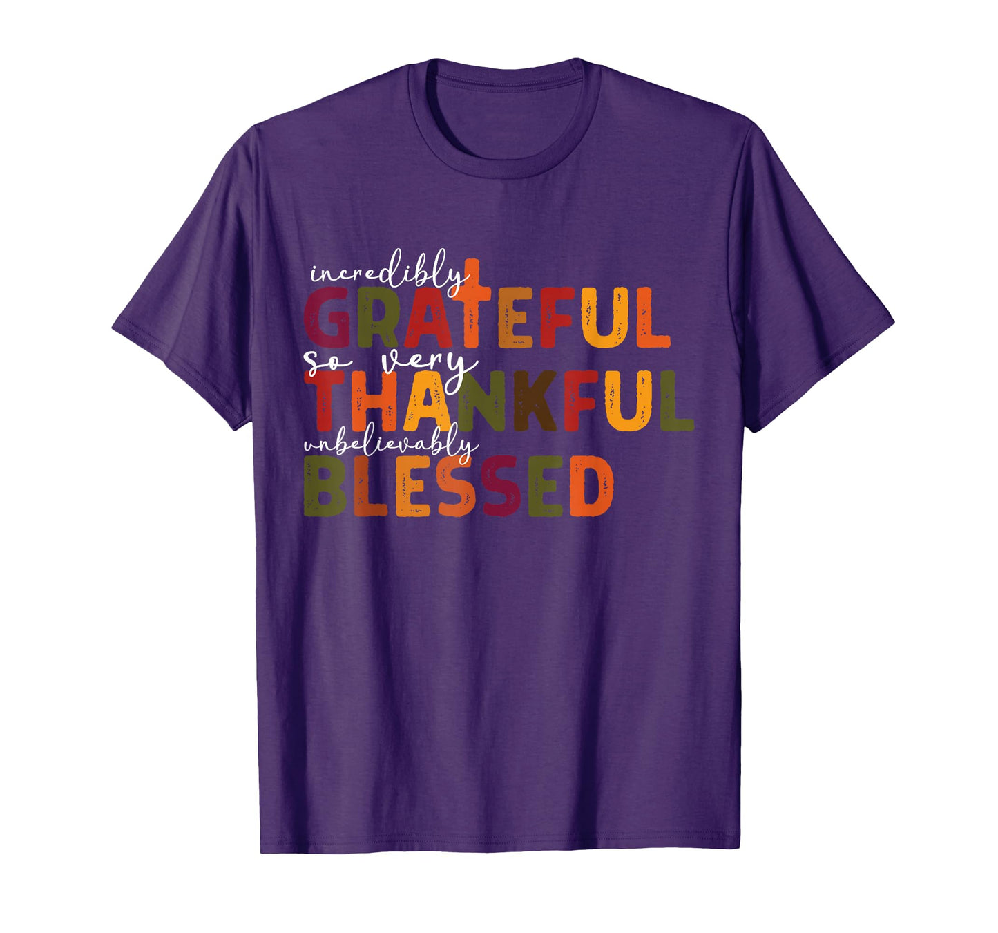 Thankful Grateful Blessed Christian Religious Thanksgiving T-Shirt
