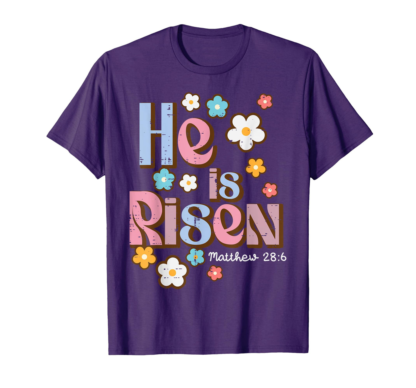 Easter Jesus He Is Risen Christian Faith Girls Kids Women T-Shirt