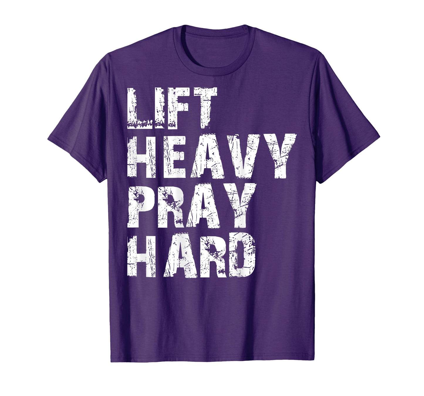 Lift Heavy Pray Hard, Gym Christian Gift For Christian T-Shirt, Small, Black