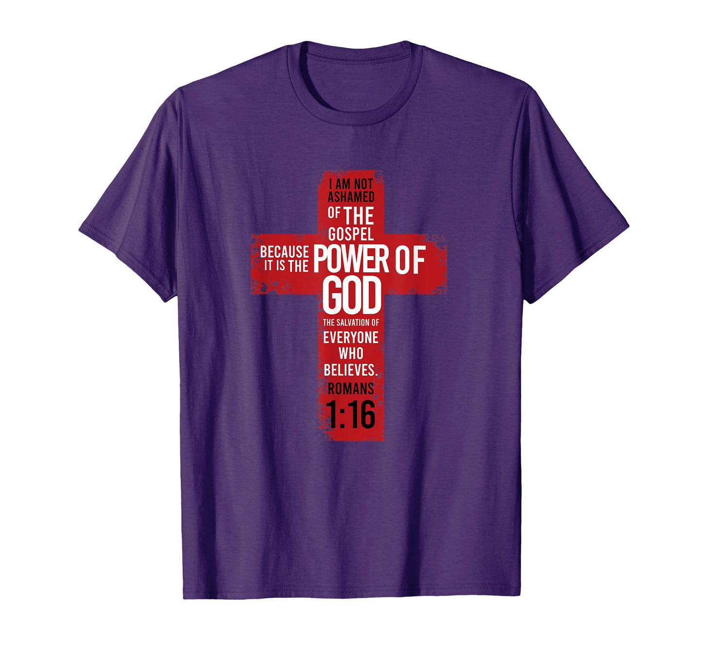 Romans 1:16 Bible Verse Religion Jesus Cross Christian Gift T-Shirt