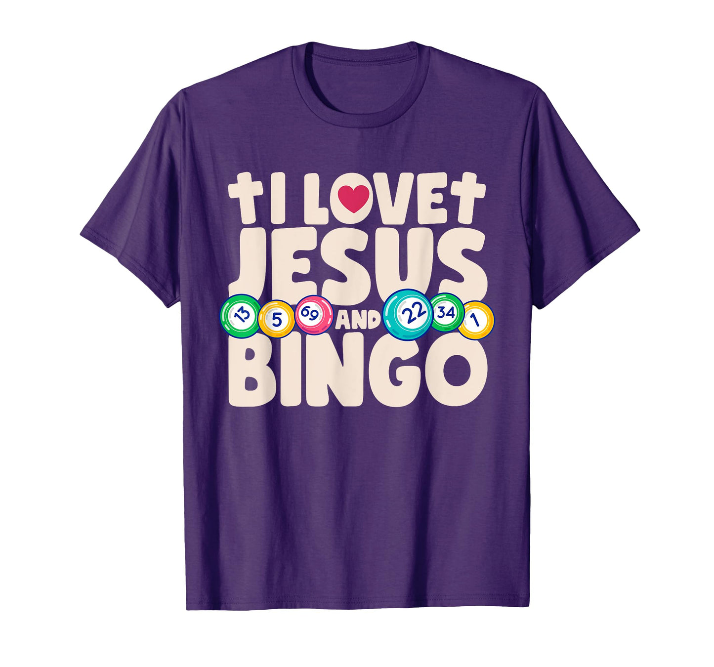 I Love Jesus And Bingo Christian Cross Board Games Gift T-Shirt