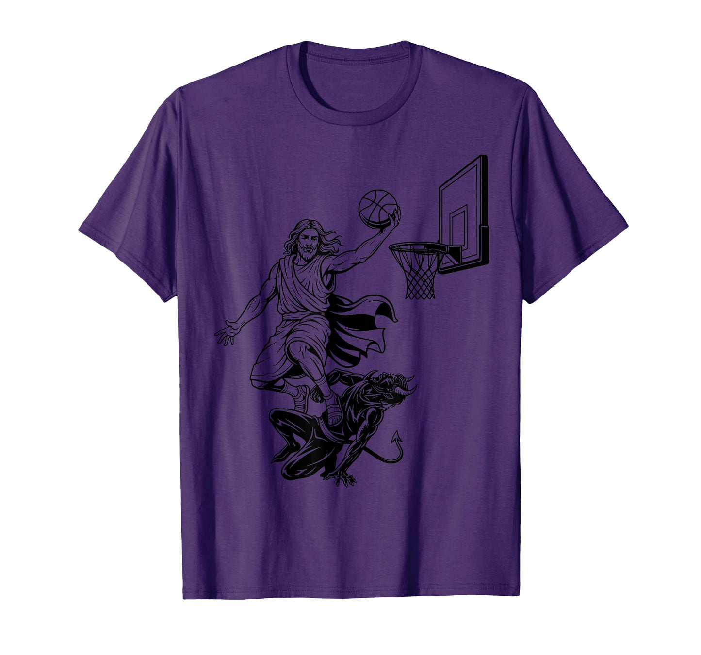 Jesus Dunking Funny Christian Religious SPRITUAL Basketball T-Shirt