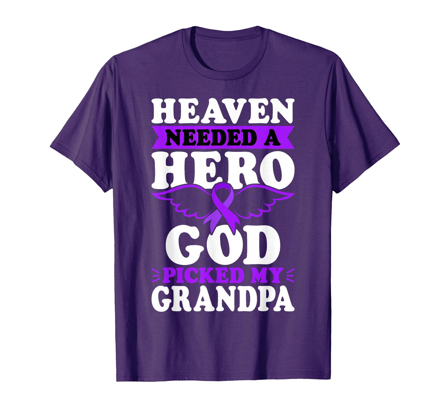 in Memory of Grandpa Pancreatic Cancer Purple Ribbon T-Shirt