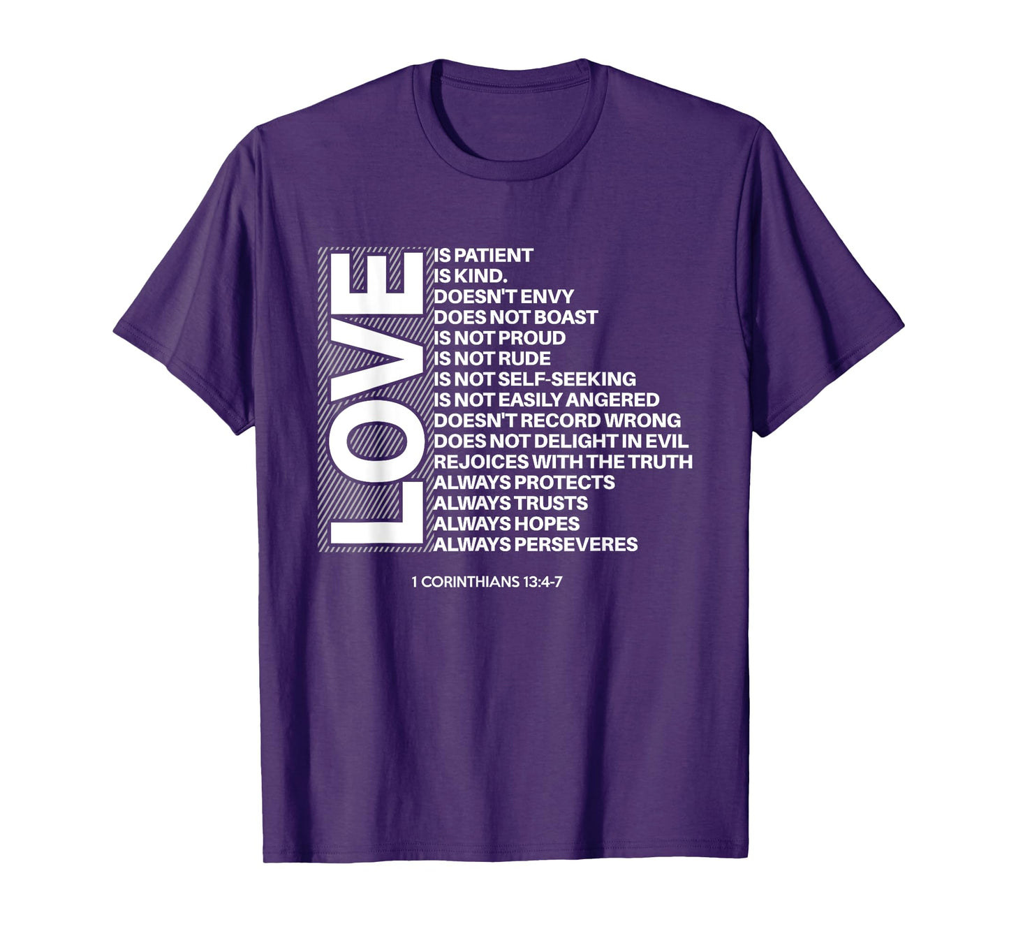 1 Corinthians 13:4-7 Love Is Patient Bible Verses Graphic T-Shirt