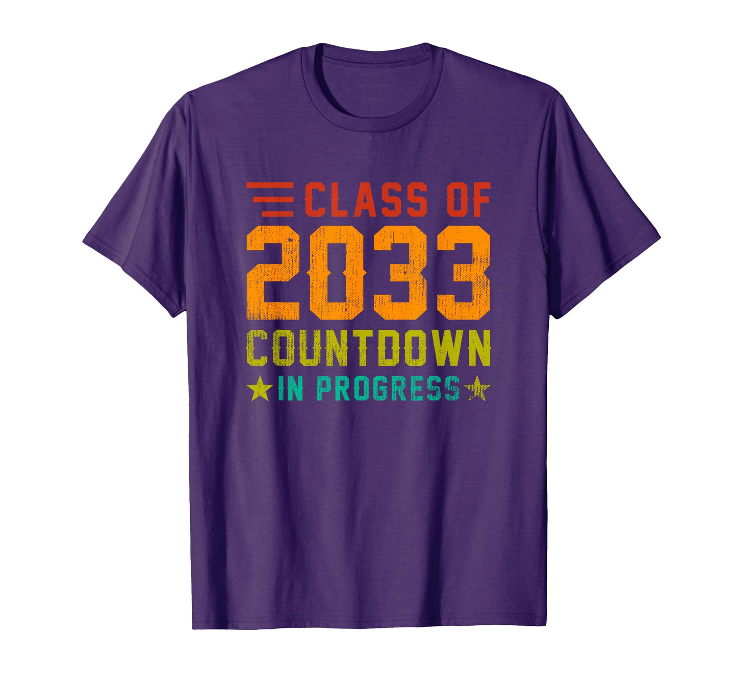 Class Of 2033 Countdown in Progress Retro Funny First Day T-Shirt