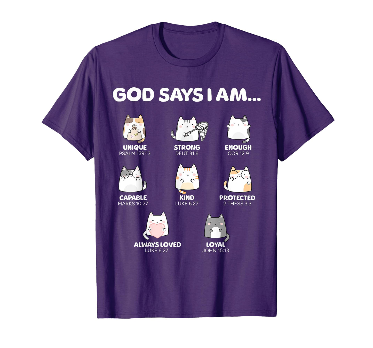 God Says I Am Christian Toddler Kids Cats T-Shirt