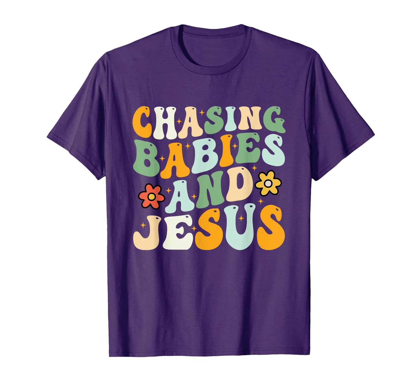 Chasing Babies and Jesus Christian Design T-Shirt