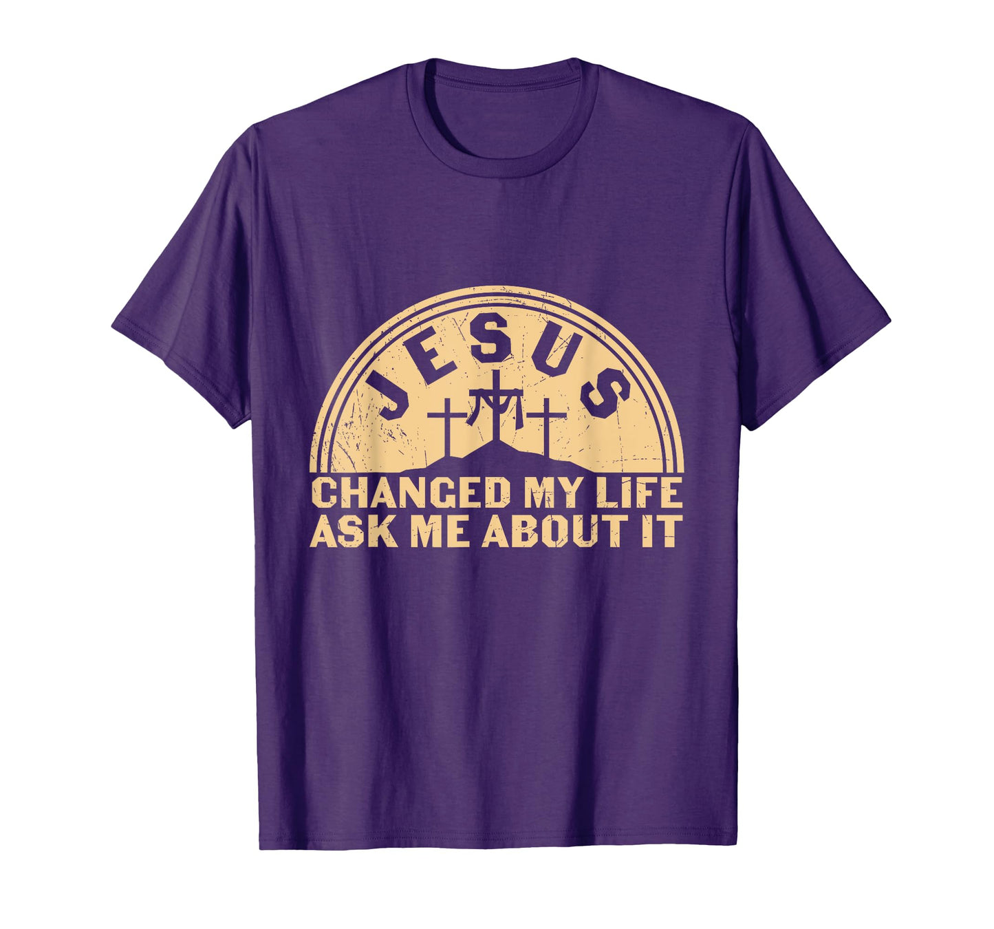 Retro Jesus Changed My Life Ask Me About It Christian Faith T-Shirt