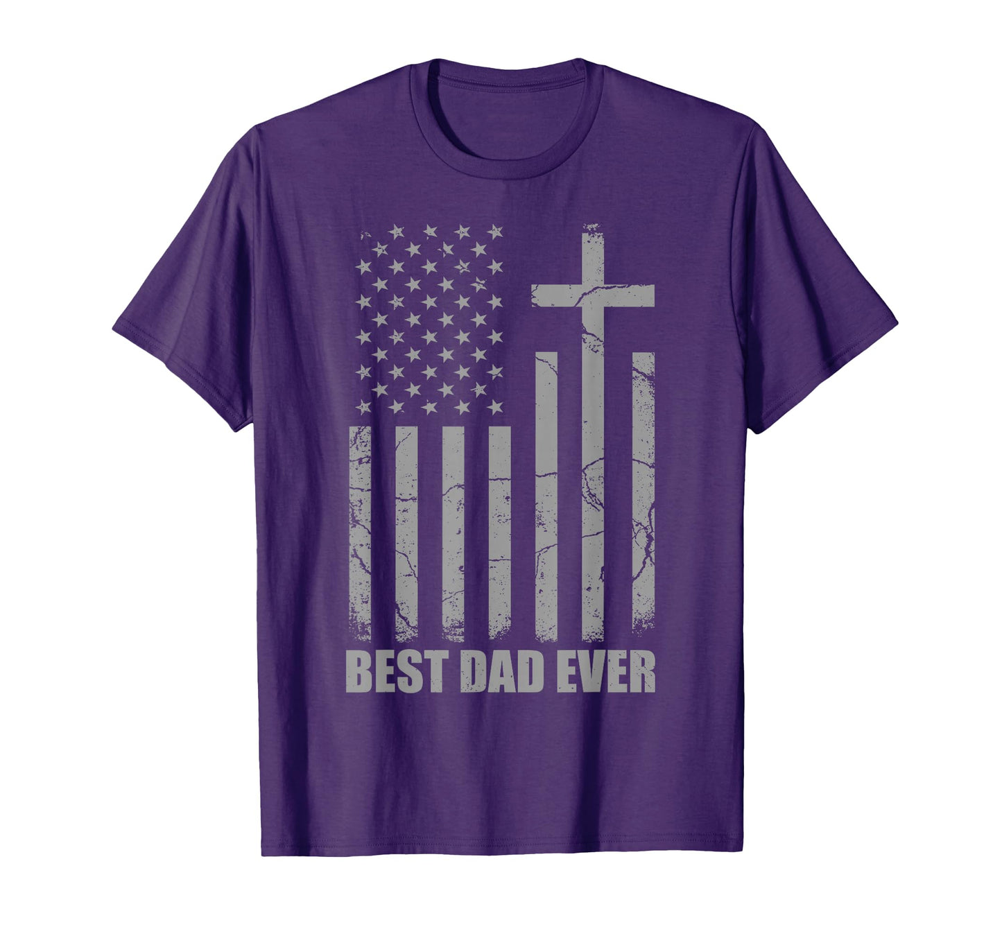 Best Dad Ever Christian Patriotic Dad USA Flag Fathers Day T-Shirt