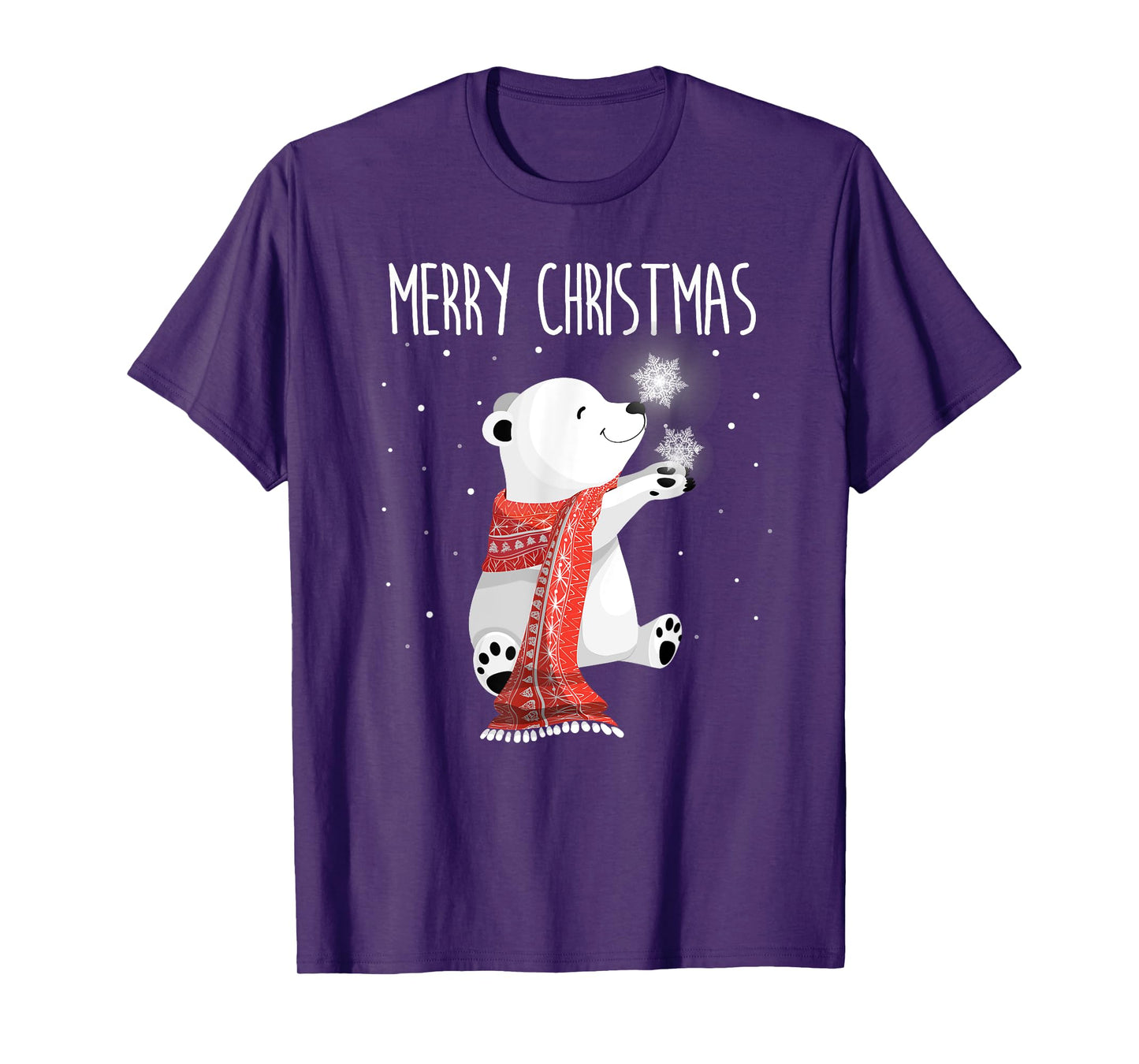 Cute Polar Bear Scarf Merry Christmas Xmas Holidays Gift Tee T-Shirt