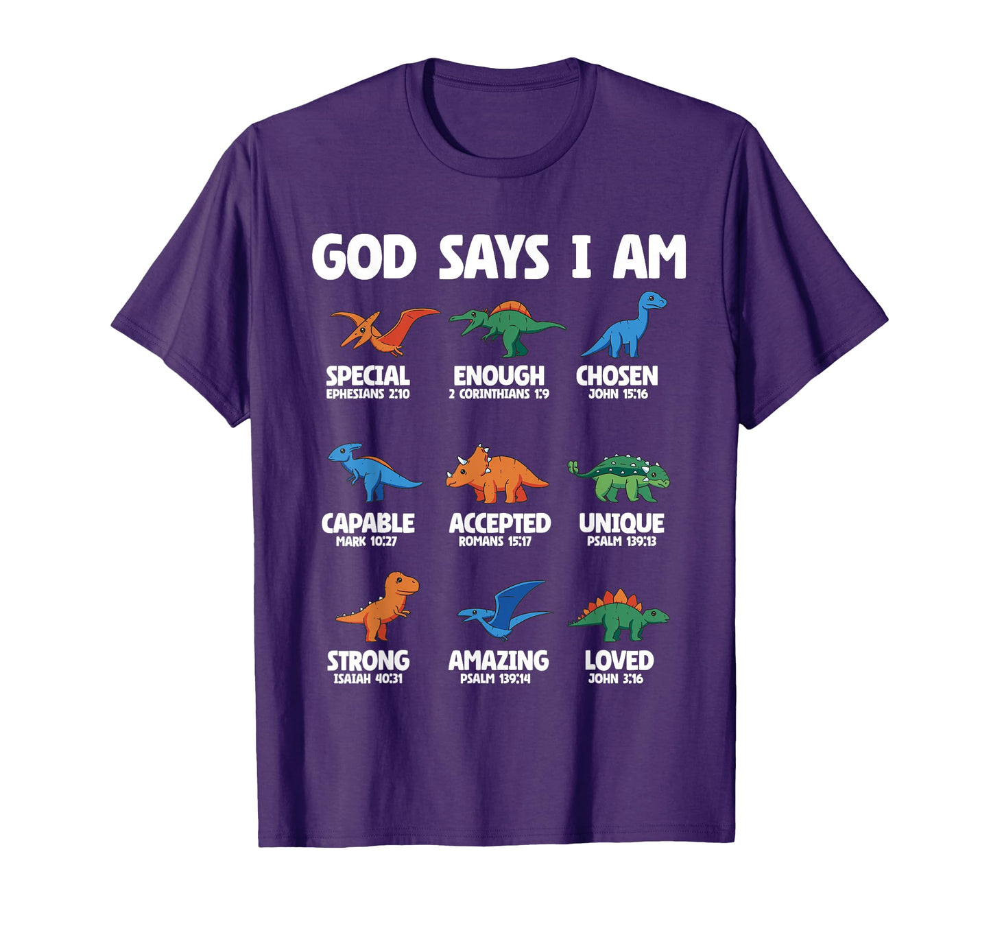 God Says I Am Dinosaur Lover Kids Boys Christian T-Shirt