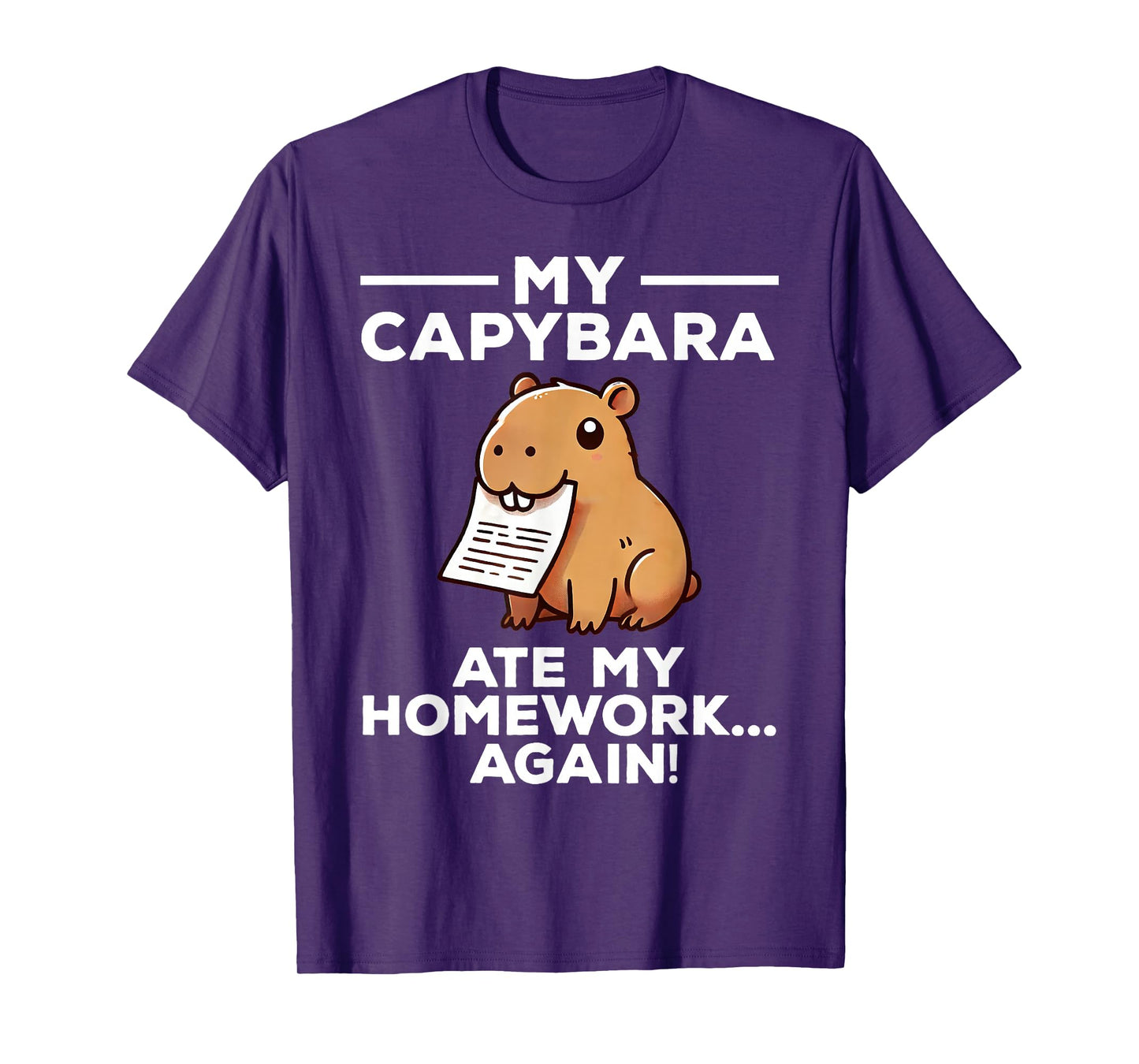My Capybara Ate My Homework Again Funny T-Shirt