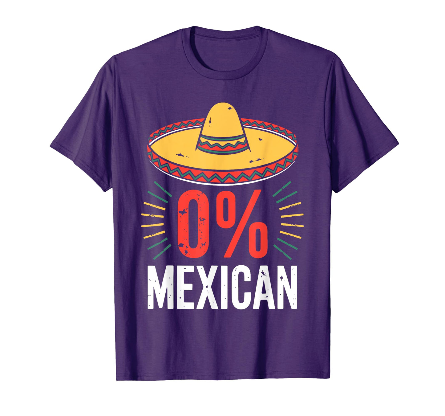 0% Mexican Shirt Funny Men Women Cinco De Mayo Sombrero T-Shirt