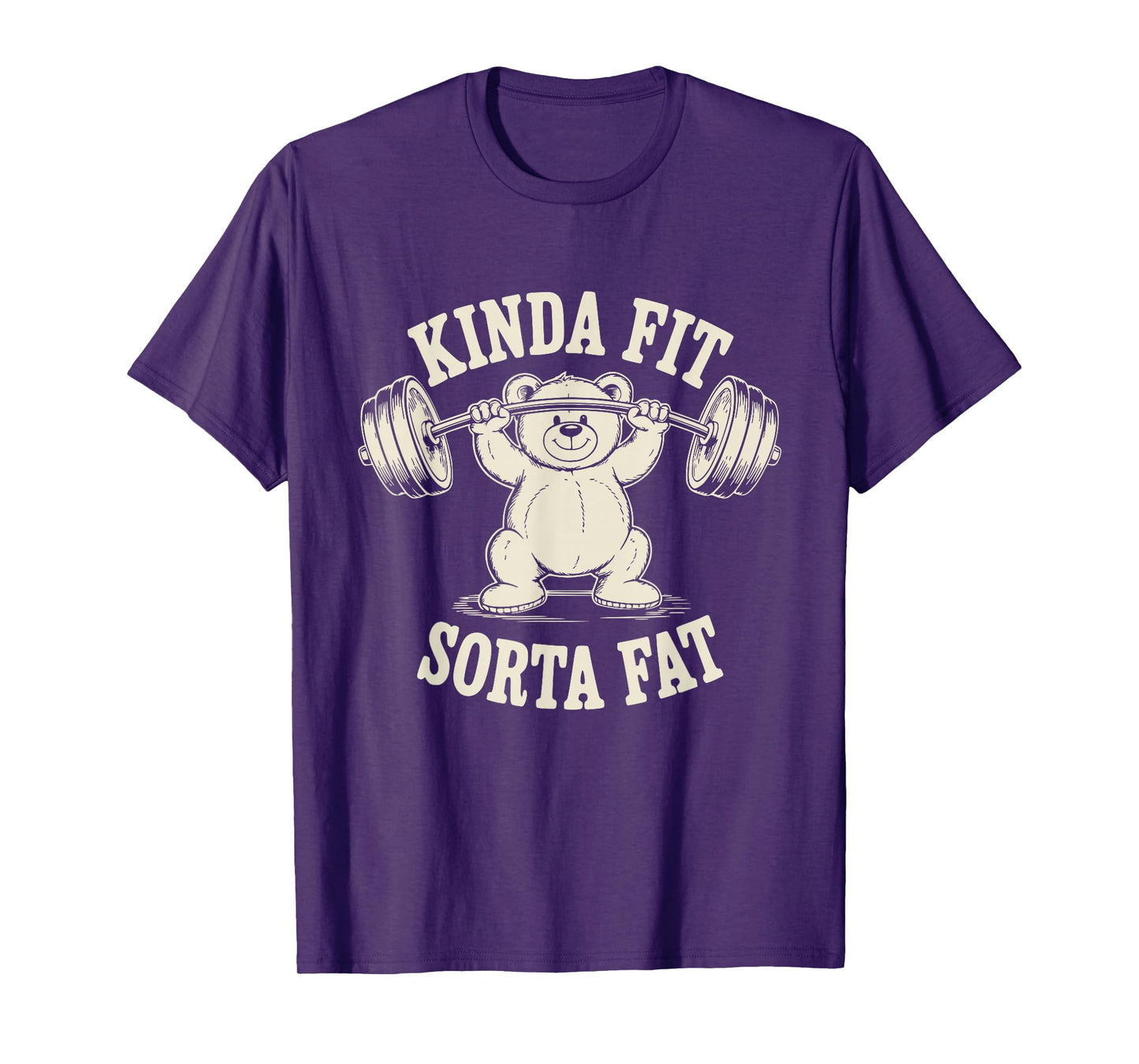 Kinda Fit Sorta Fat Funny Gym Cute Bear Retro T-Shirt