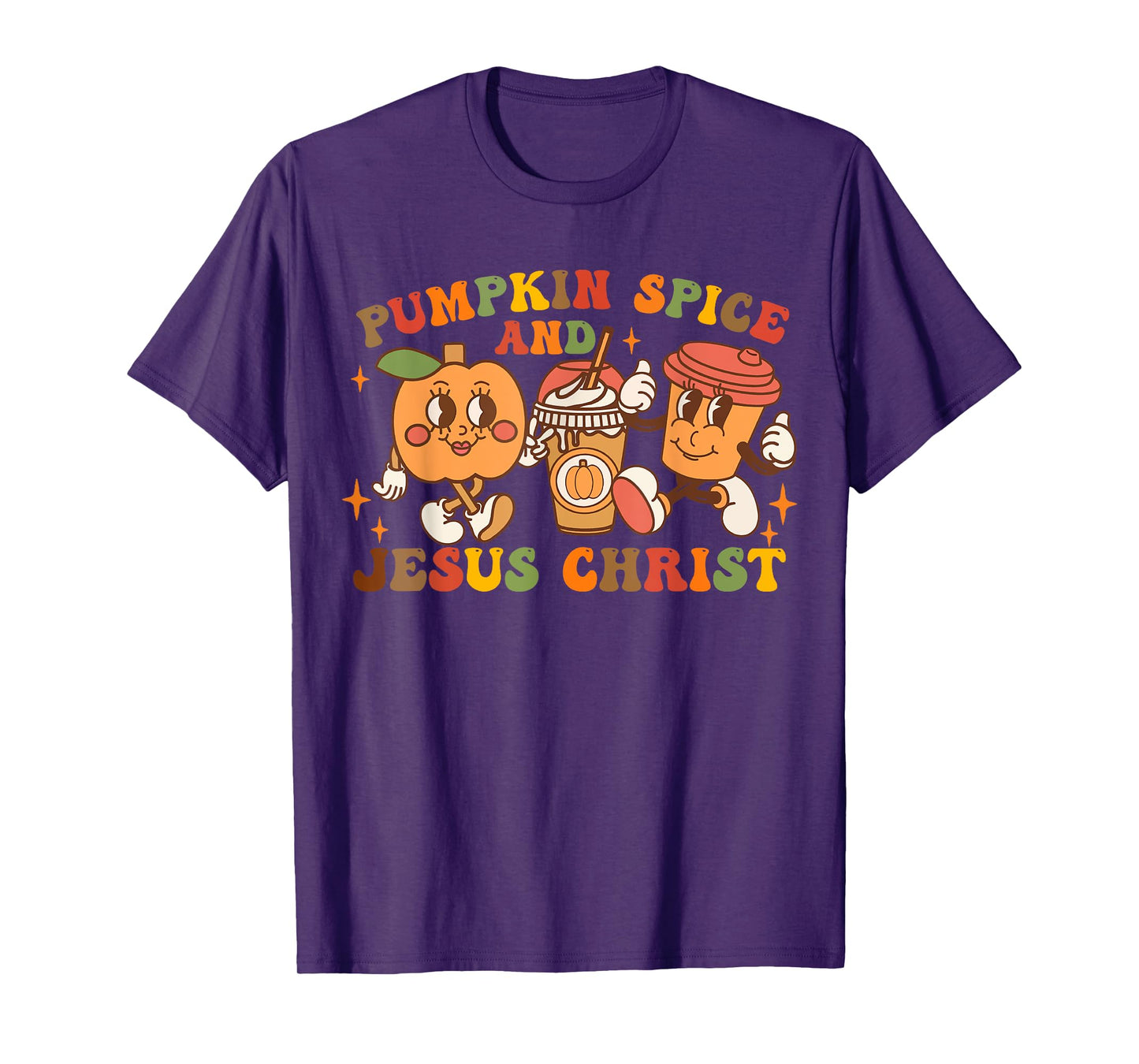 Pumpkin Spice and Jesus Christ Funny Fall Graphic T-Shirt