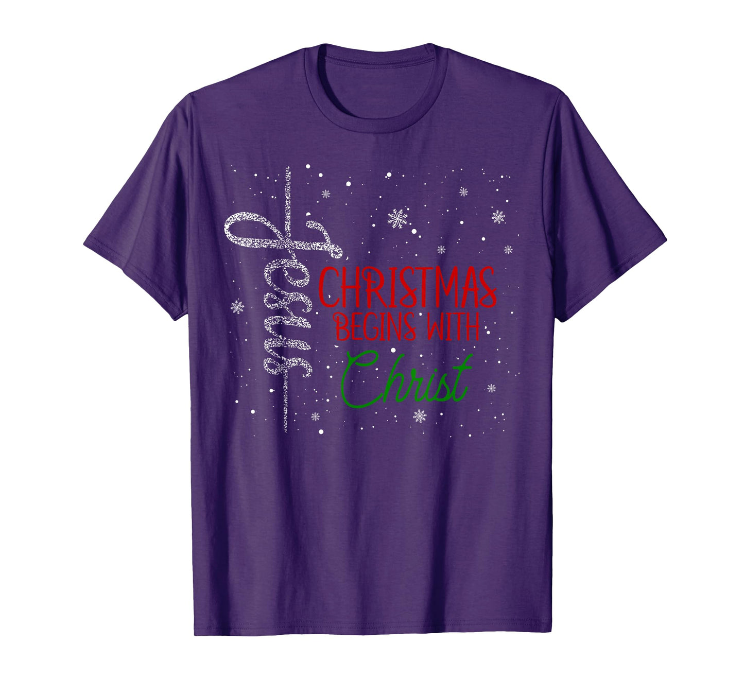 Christmas Begins With Christ, Christian Religious T-Shirt