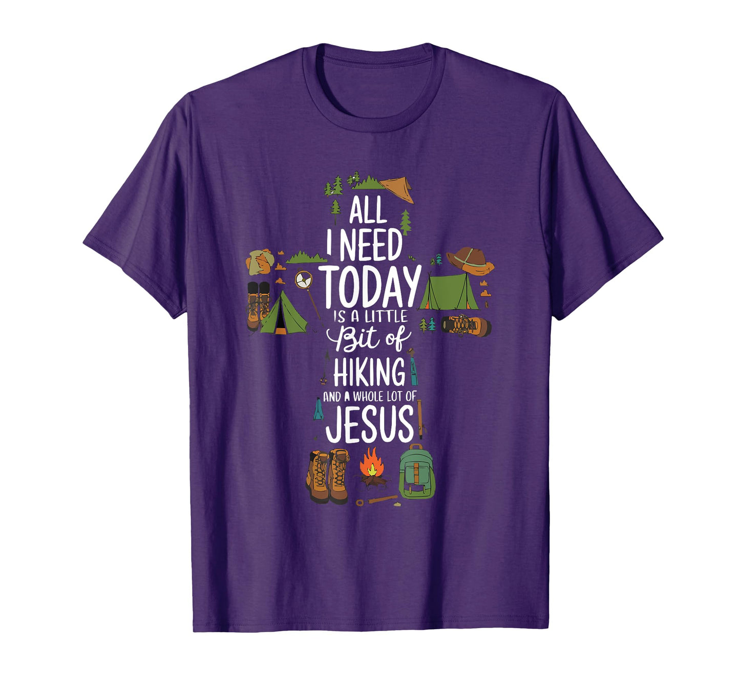 Hiking Jesus Christ Religion Christian Hiker Christianity T-Shirt
