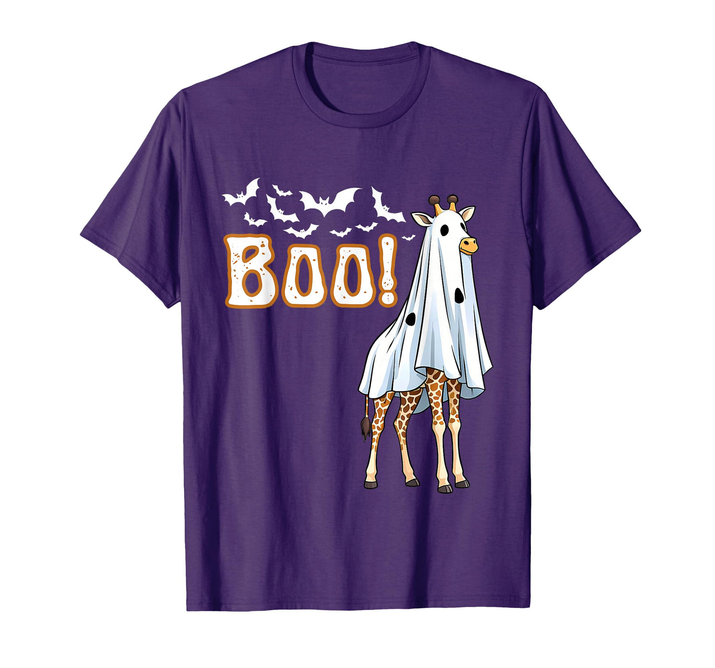 Funny Giraffe Ghost Boo Shirt Cute Animal Halloween Costume T-Shirt