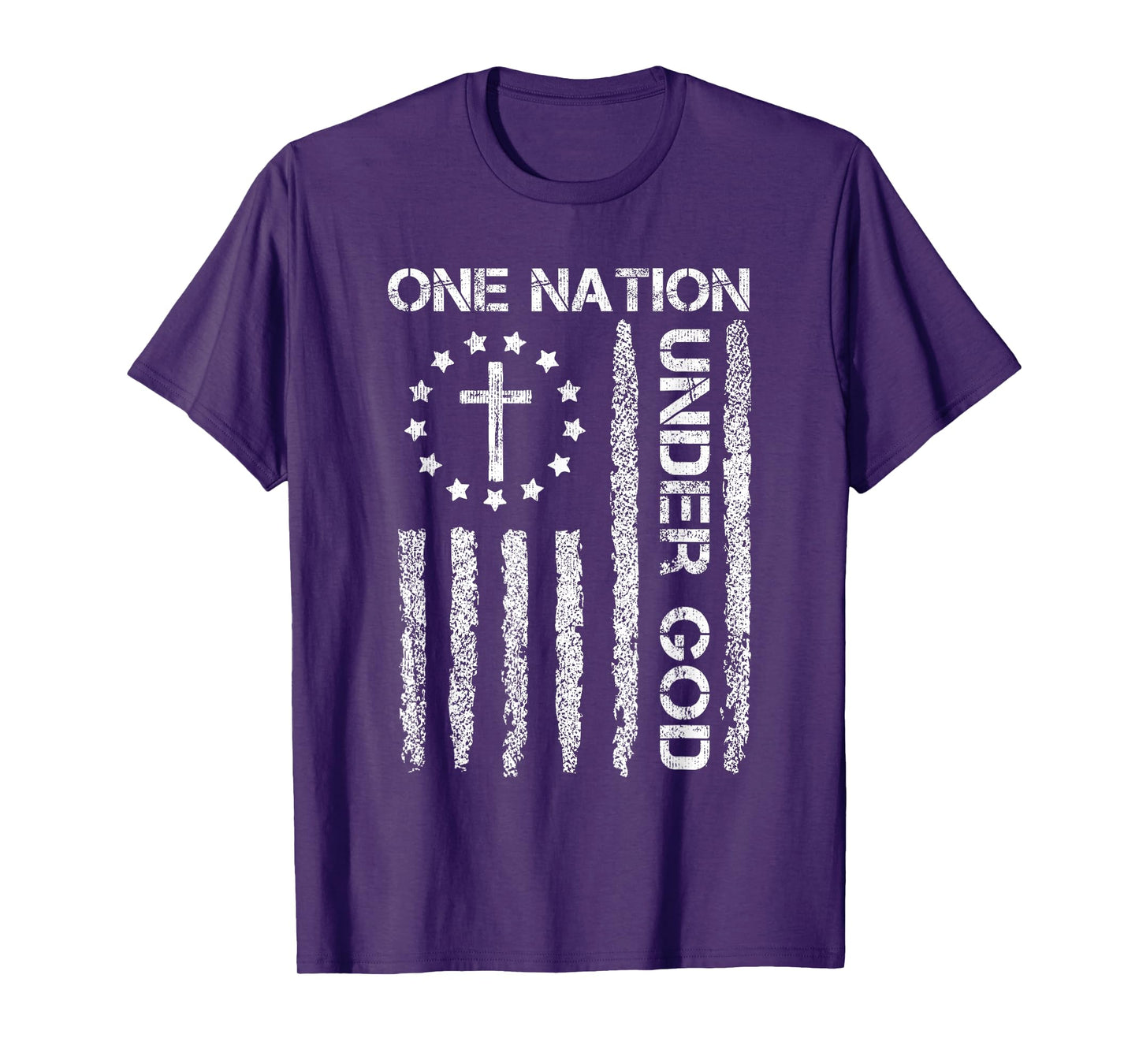 One Nation Under God USA Flag 4th July Christian Religious T-Shirt for Women Men