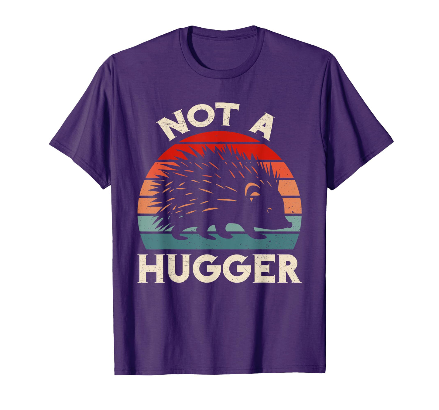 Funny Porcupine Humor Not A Hugger Retro Vintage Animal T-Shirt