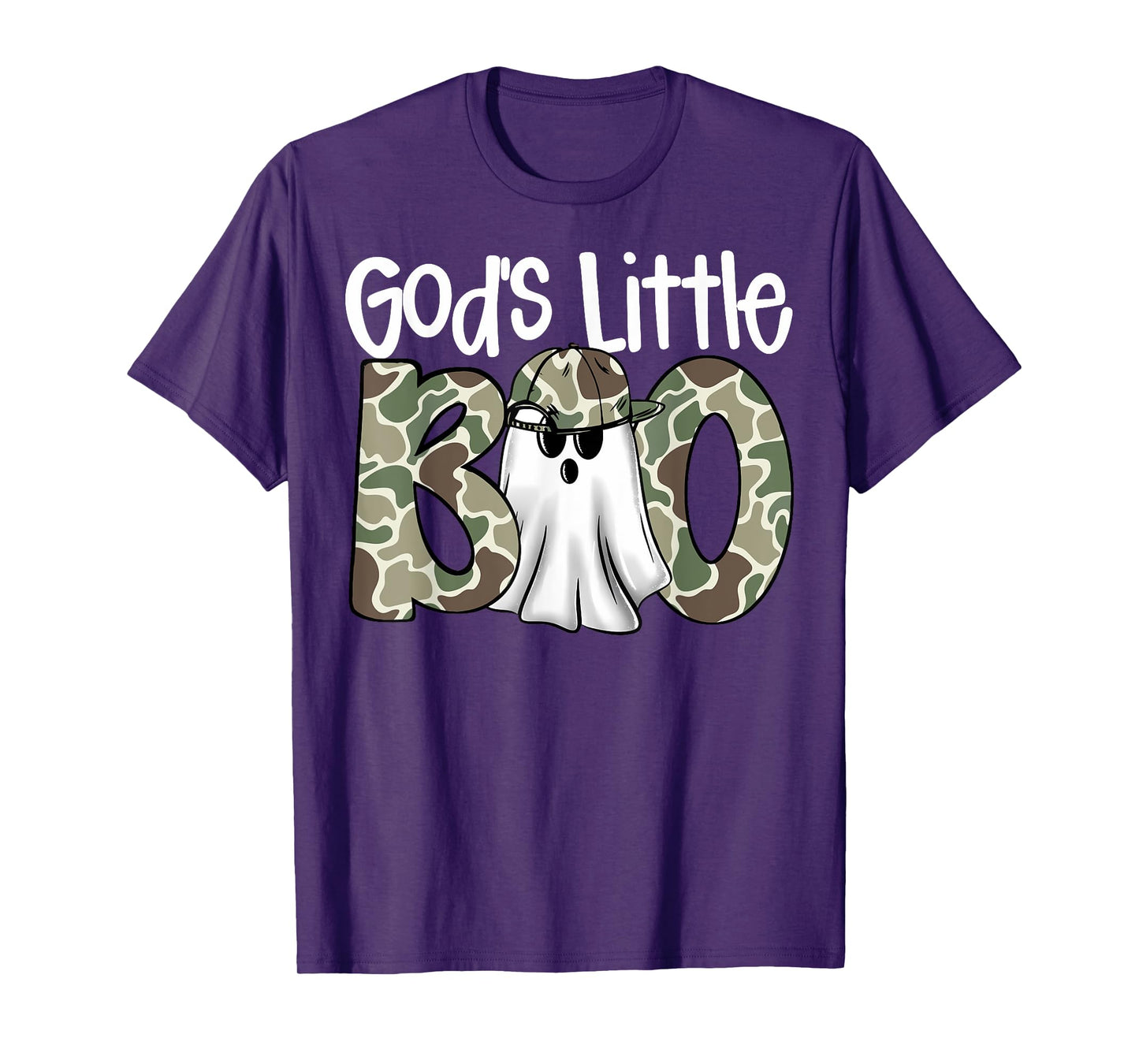 God's Little Boo Camo Ghost Christian Halloween Boys Kids T-Shirt