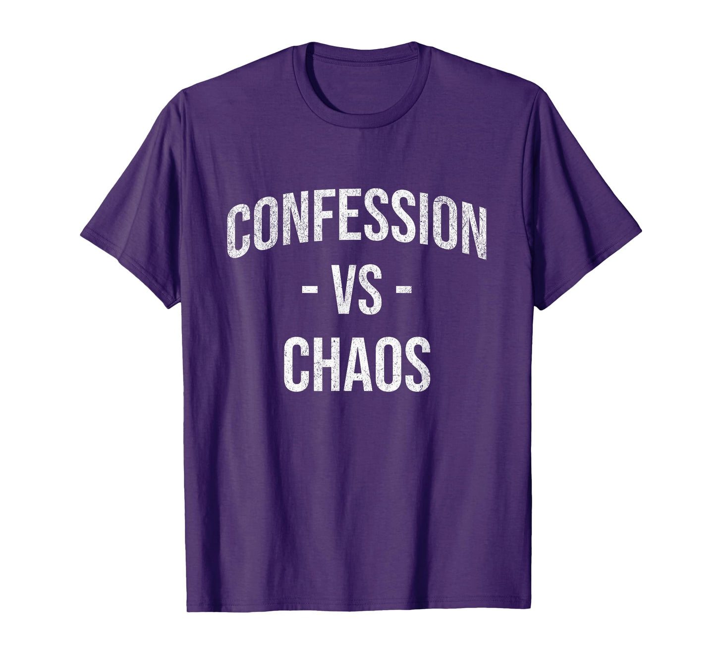 Confession vs Chaos Christian Catholic Mom Teacher Minimal T-Shirt