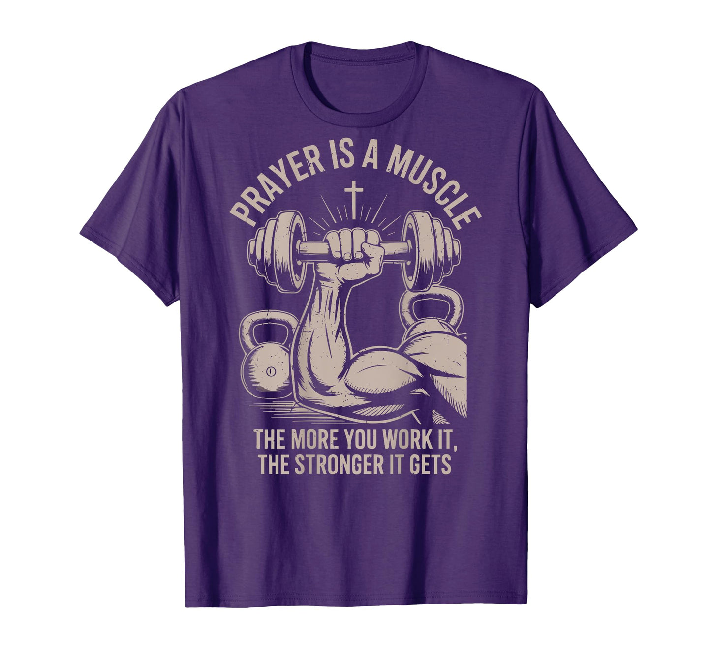Men's Fitness Christian Gym Workout Prayer Is A Muscle Funny T-Shirt