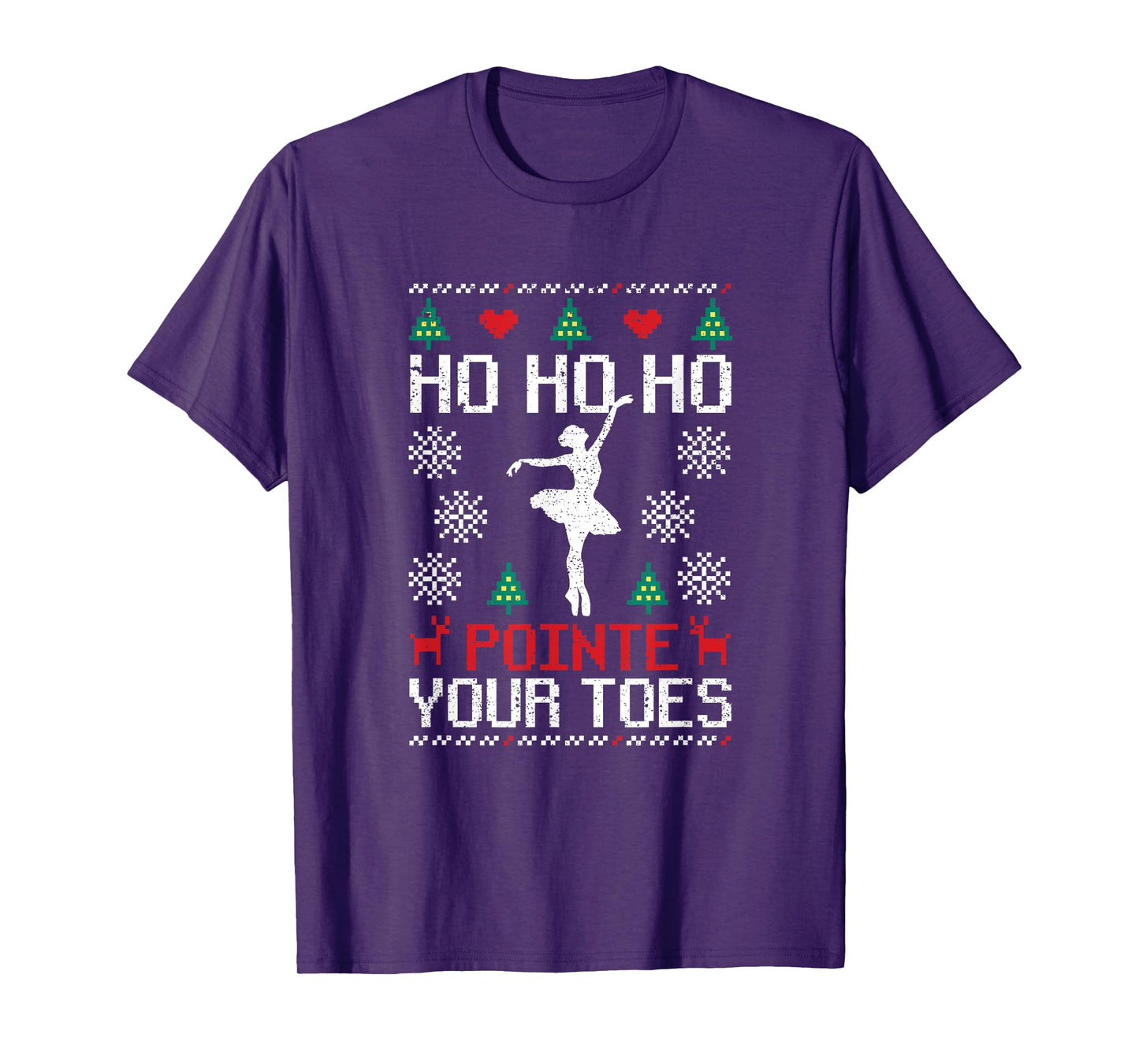 Ho Ho Ho Pointe Your Toes Christmas Ballet Dancing Ballerina T-Shirt