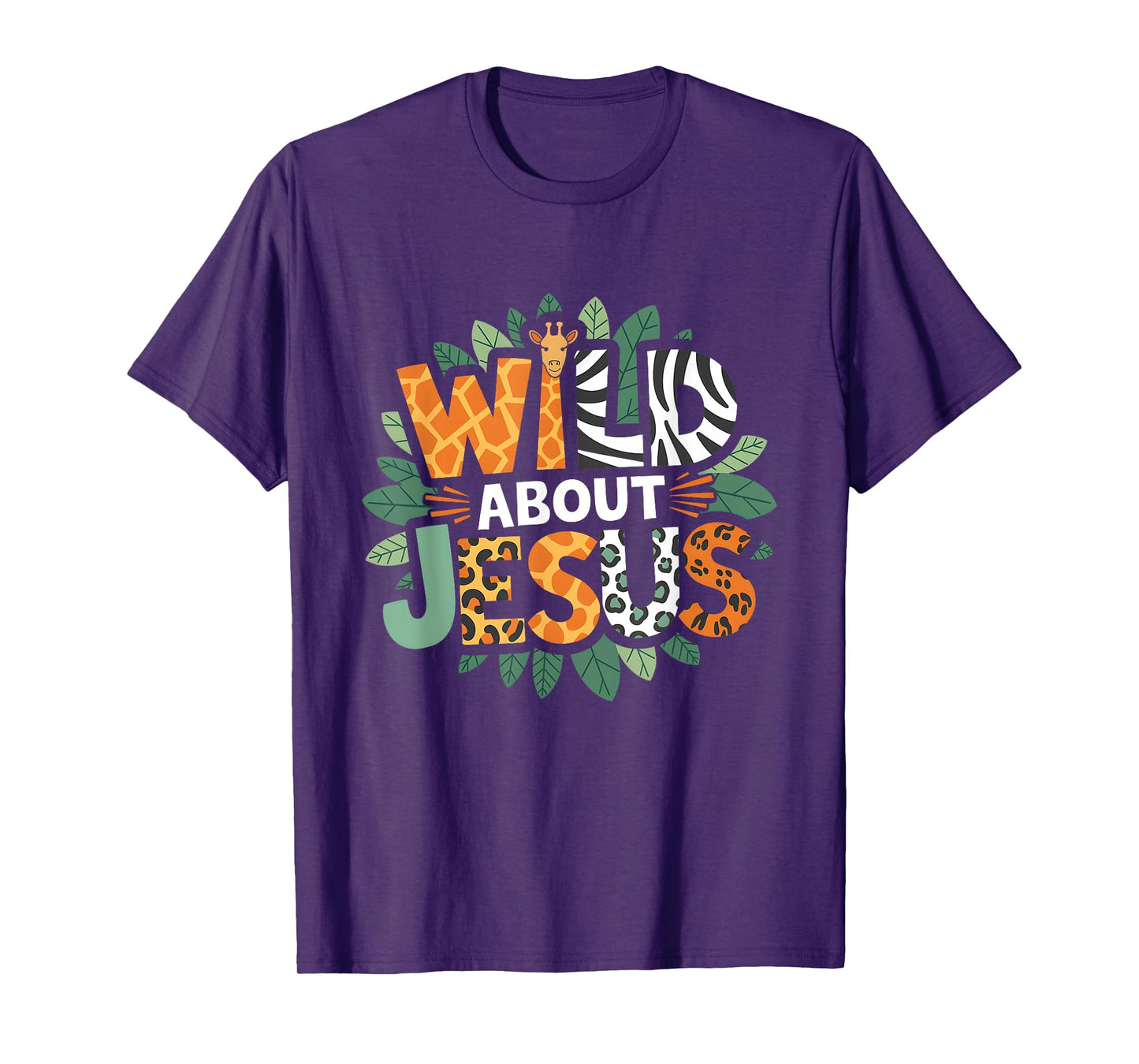Wild About s Jesus Christian Believer Leopard Zebra Print T-Shirt
