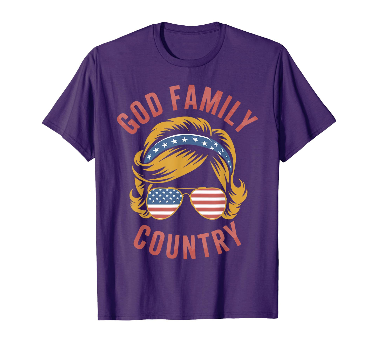 God Family Country - Patriotic Christian US Flag T-Shirt