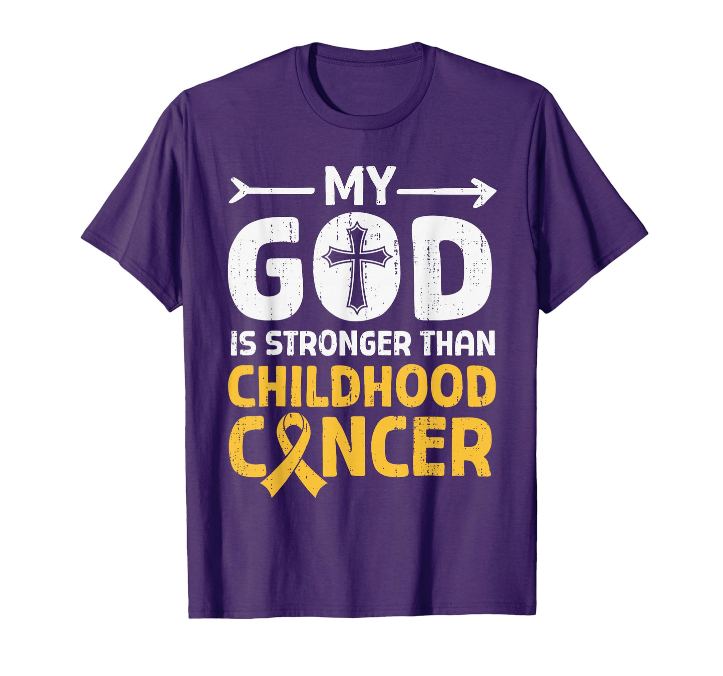 God Stronger Childhood Cancer Awareness Christian Religious T-Shirt