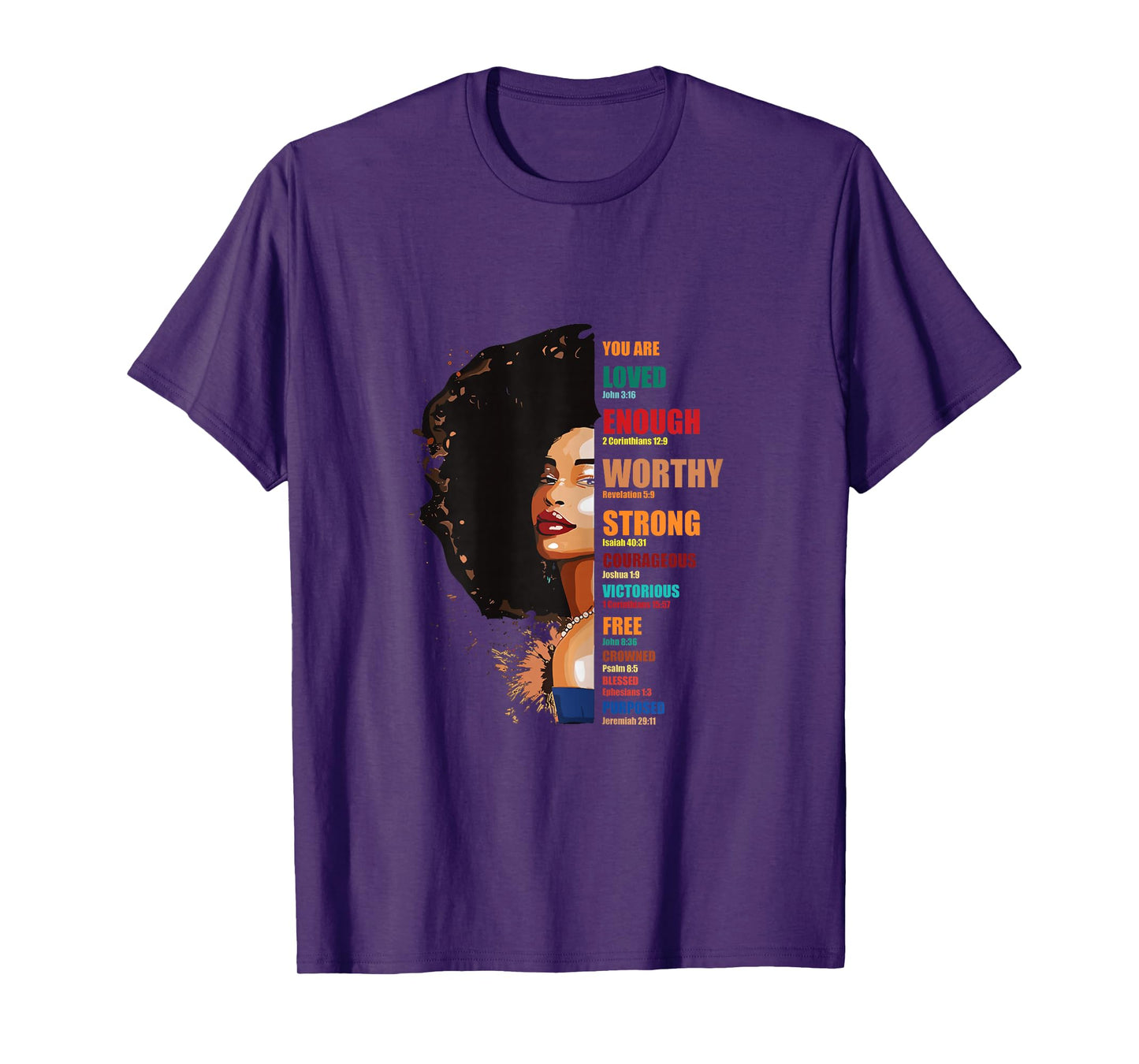Biblical Affirmations Afro Black Women Christian Faith Gift T-Shirt